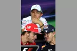 Foto zur News: Fernando Alonso (Ferrari) und Sebastian Vettel (Red Bull). Im Hintergrund: Nico Rosberg (Mercedes).