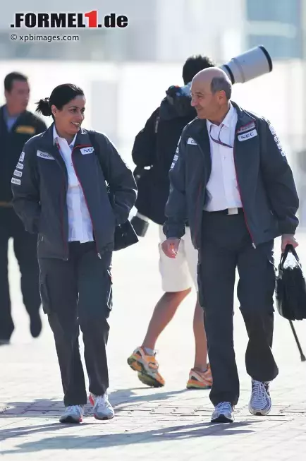 Foto zur News: Monisha Kaltenborn (Sauber-Geschäftsführerin) und Peter Sauber (Teamchef)