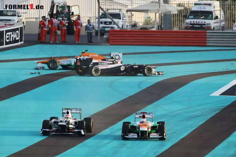 Foto zur News: Paul di Resta (Force India), Sergio Perez (Sauber), Bruno Senna (Williams) und Nico Hülkenberg (Force India)