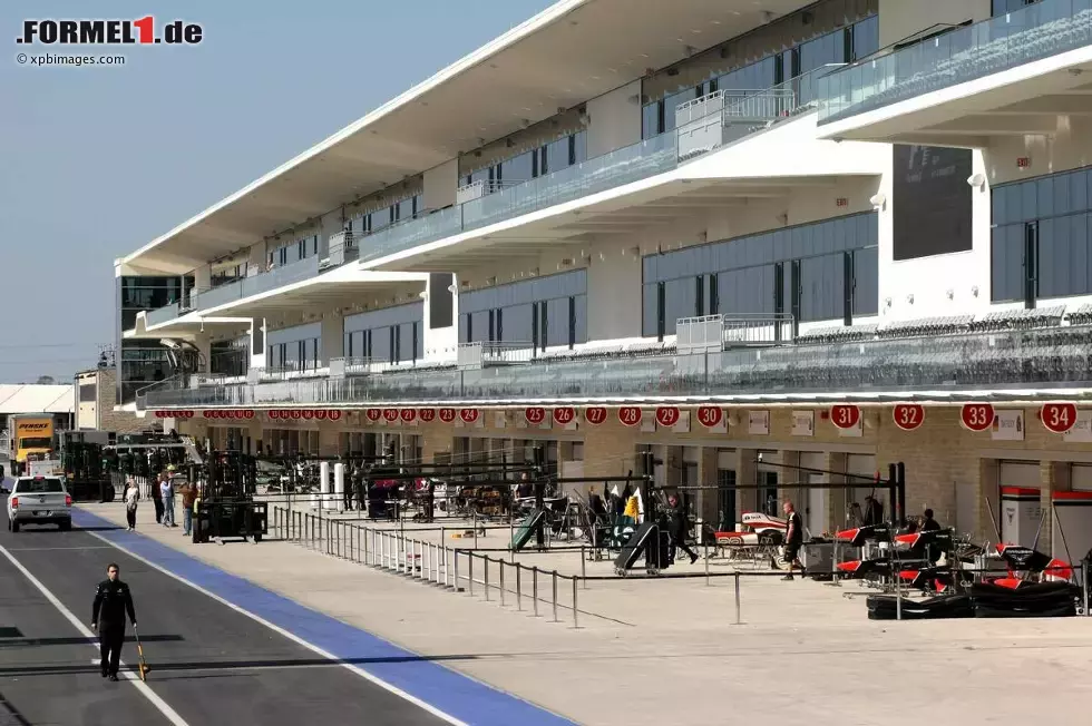 Foto zur News: Die Boxengasse des Circuit of The Americas