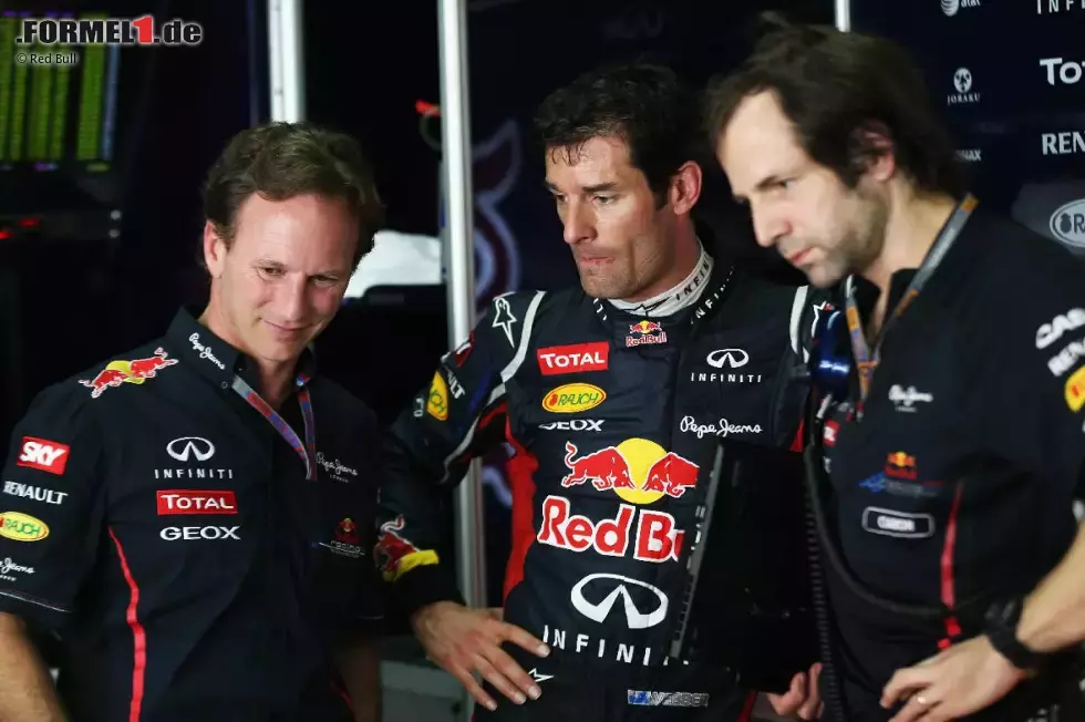 Foto zur News: Mark Webber (Red Bull) und Christian Horner (Red-Bull-Teamchef)