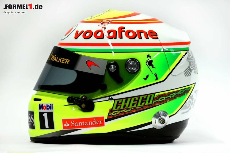 Foto zur News: Helm von Sergio Perez (McLaren)