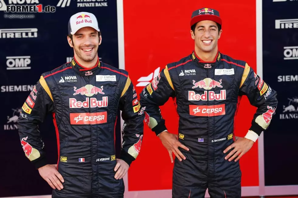 Foto zur News: Jean-Eric Vergne (Toro Rosso) und Daniel Ricciardo (Toro Rosso)