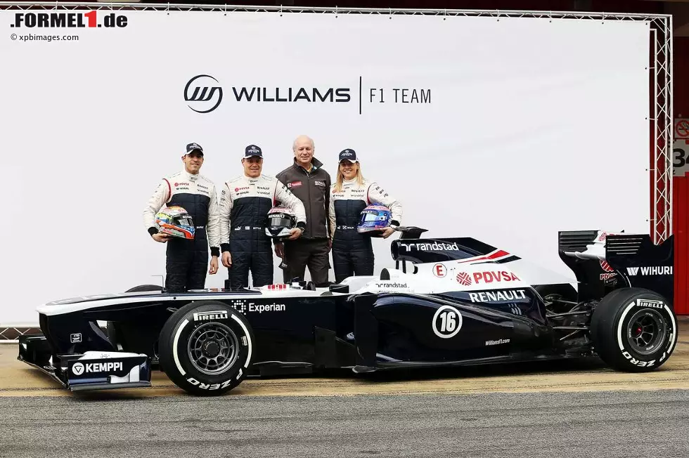 Foto zur News: Pastor Maldonado (Williams), Valtteri Bottas (Williams) und Susie Wolff (Williams)