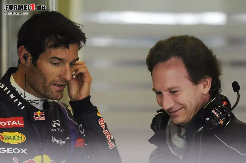 Foto zur News: Mark Webber (Red Bull) und Christian Horner