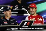 Foto zur News: Sebastian Vettel (Red Bull) und Fernando Alonso (Ferrari)