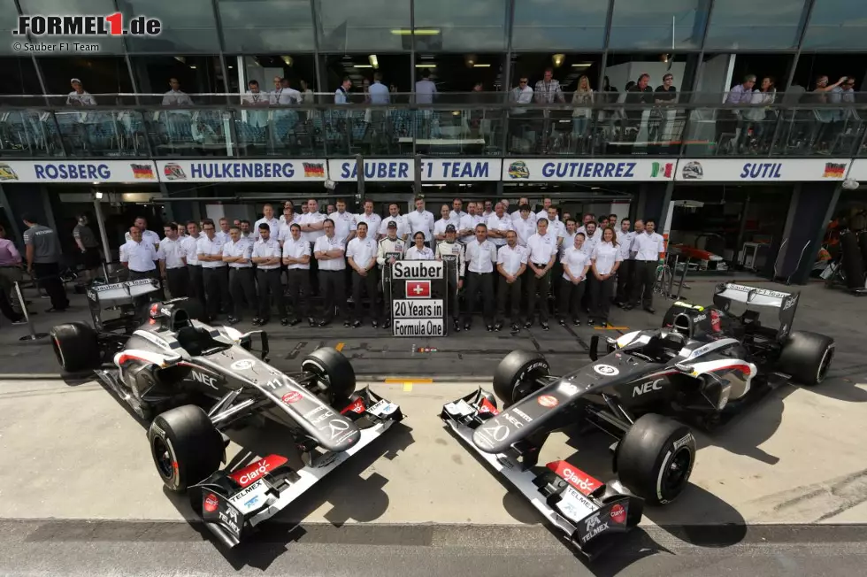 Foto zur News: Das Sauber-Team feiert das 20-jährige Teamjubiläum