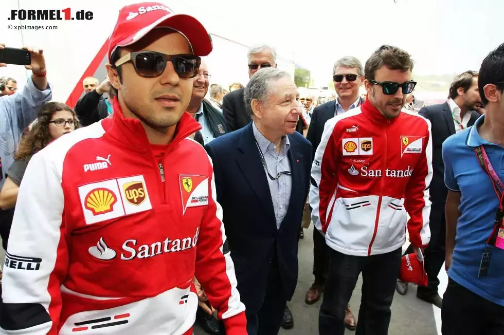 Foto zur News: Felipe Massa (Ferrari), Jean Todt und Fernando Alonso (Ferrari)