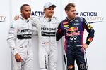 Gallerie: Nico Rosberg (Mercedes), Lewis Hamilton (Mercedes) und Sebastian Vettel (Red Bull)