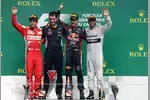 Foto zur News: Fernando Alonso (Ferrari), Sebastian Vettel (Red Bull) und Lewis Hamilton (Mercedes)