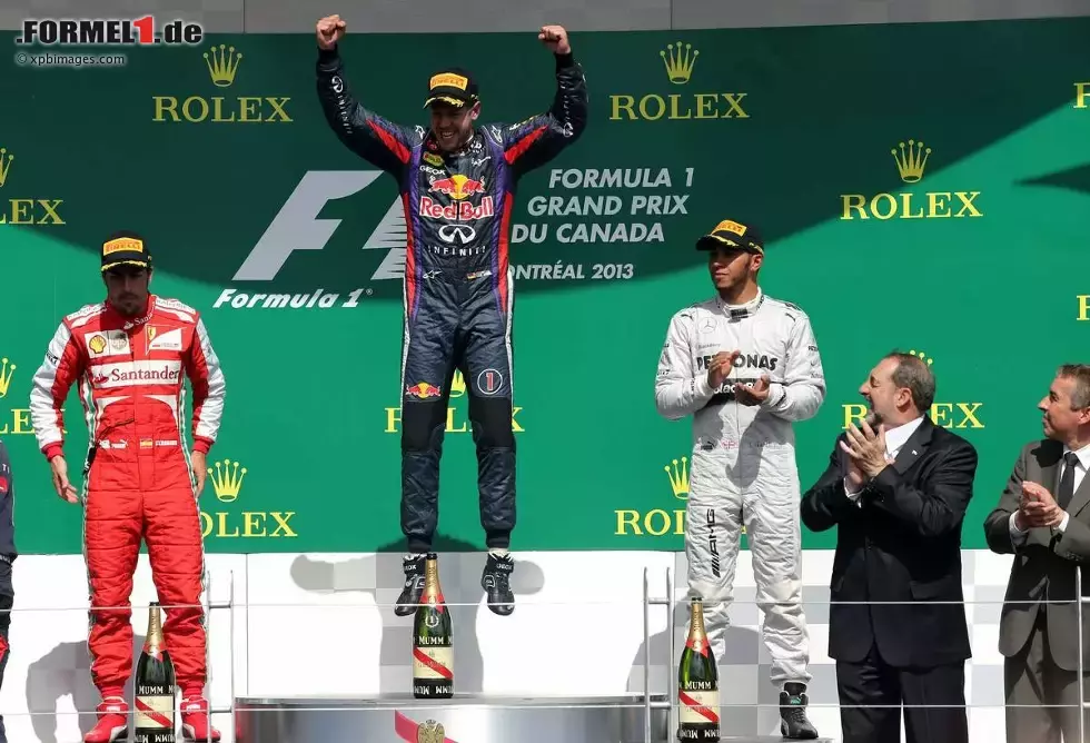 Foto zur News: Fernando Alonso (Ferrari), Sebastian Vettel (Red Bull) und Lewis Hamilton (Mercedes)