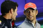 Foto zur News: Mark Webber (Red Bull) und Jenson Button (McLaren)