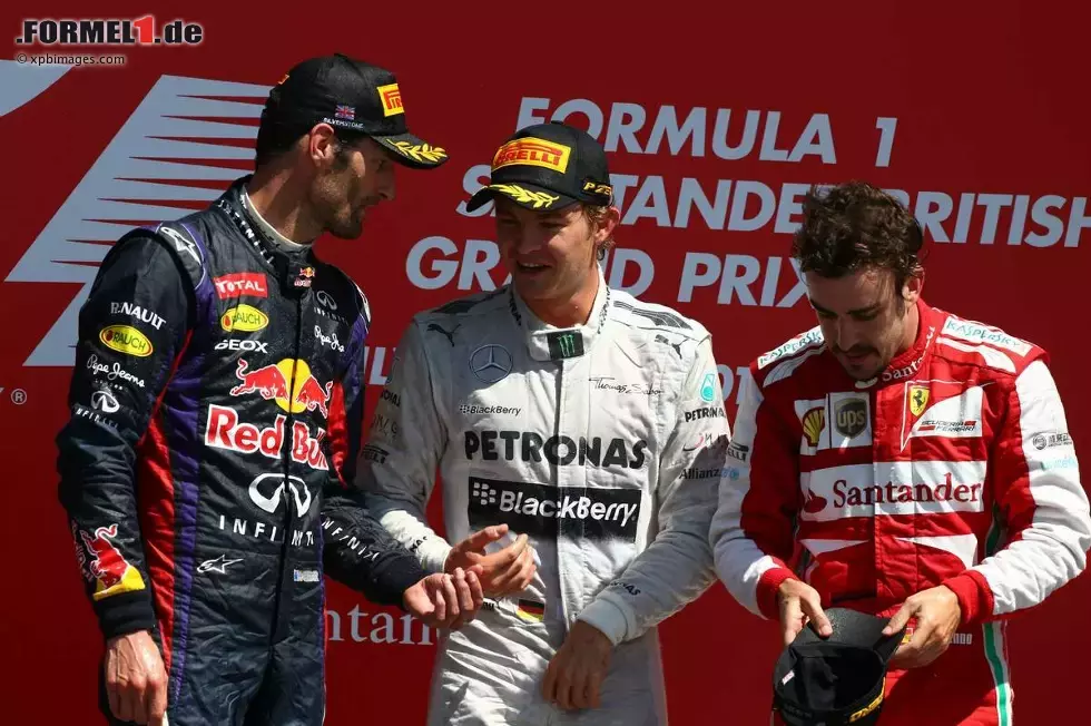 Foto zur News: Nico Rosberg (Mercedes), Mark Webber (Red Bull) und Fernando Alonso (Ferrari)