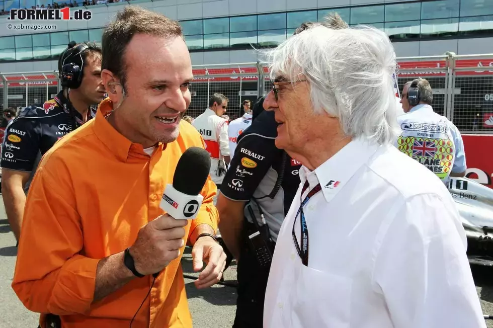 Foto zur News: Rubens Barrichello und Bernie Ecclestone