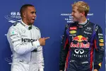 Foto zur News: Lewis Hamilton (Mercedes) und Sebastian Vettel (Red Bull)