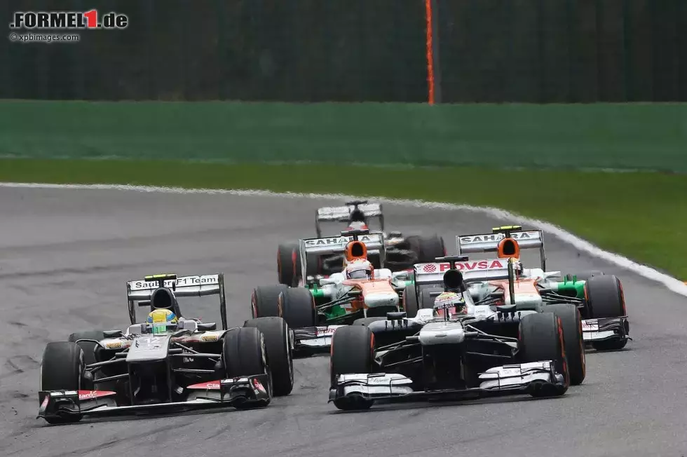 Foto zur News: Esteban Gutierrez (Sauber), Pastor Maldonado (Williams), Adrian Sutil (Force India), Paul di Resta (Force India) und Nico Hülkenberg (Sauber)