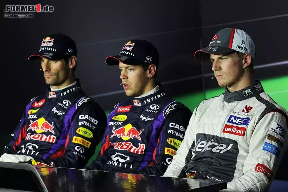 Foto zur News: Mark Webber (Red Bull), Sebastian Vettel (Red Bull) und Nico Hülkenberg (Sauber)