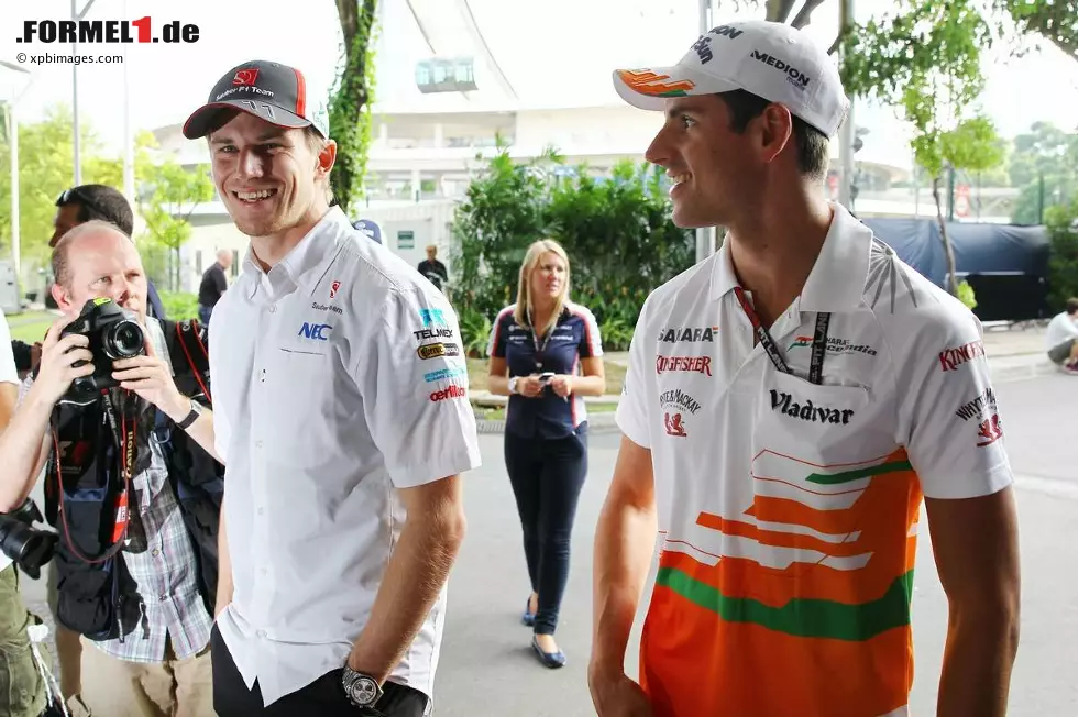 Foto zur News: Nico Hülkenberg (Sauber) und Adrian Sutil (Force India)