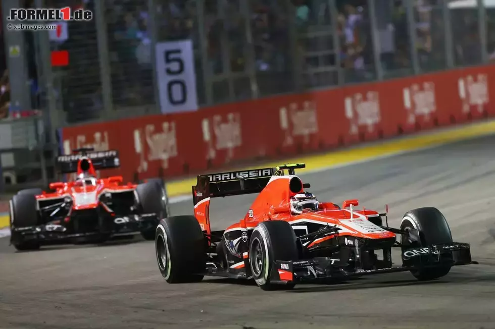 Foto zur News: Teamintern am Ende des Feldes: Max Chilton (Marussia) und Jules Bianchi (Marussia)