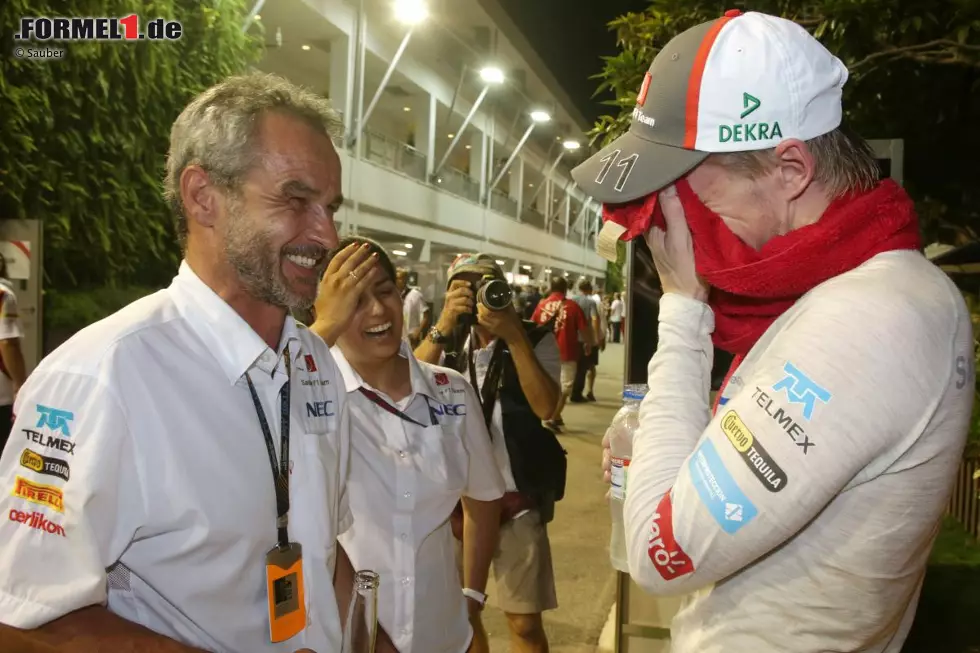 Foto zur News: Beat Zehnder, Monisha Kaltenborn und Nico Hülkenberg (Sauber)