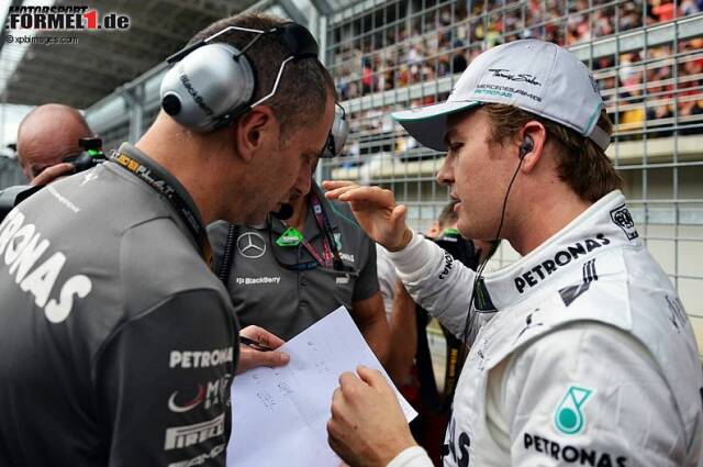 Foto zur News: Besprechung vor dem Start mit dem Renningenieur: Nico Rosberg