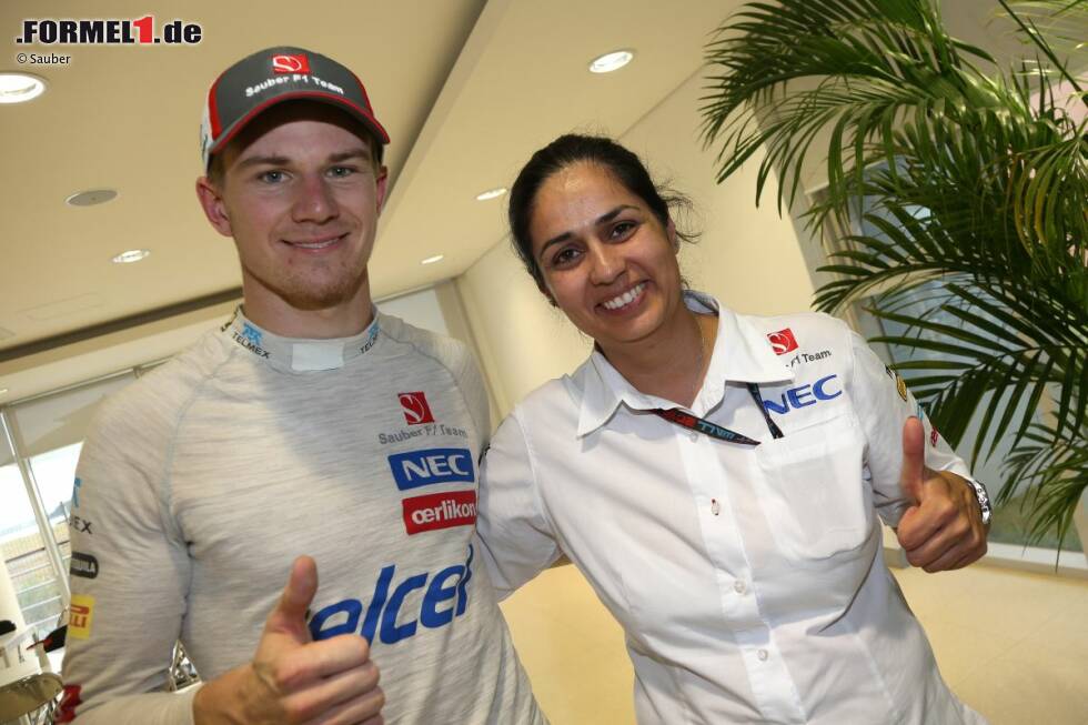 Foto zur News: Nico Hülkenberg und Monisha Kaltenborn (Sauber)