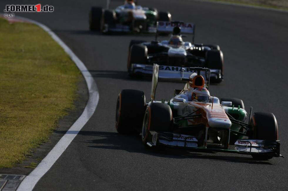 Foto zur News: Paul di Resta (Force India), Pastor Maldonado (Williams) und Adrian Sutil (Force India)