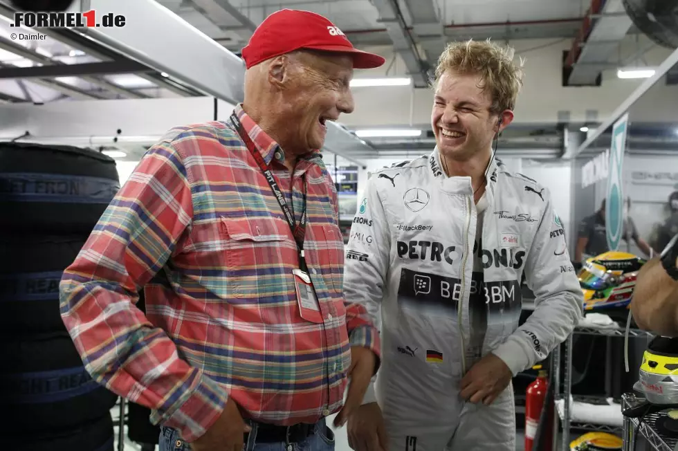 Foto zur News: Niki Lauda und Nico Rosberg (Mercedes)