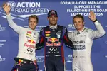 Foto zur News: Mark Webber (Red Bull), Sebastian Vettel (Red Bull) und Nico Rosberg (Mercedes)