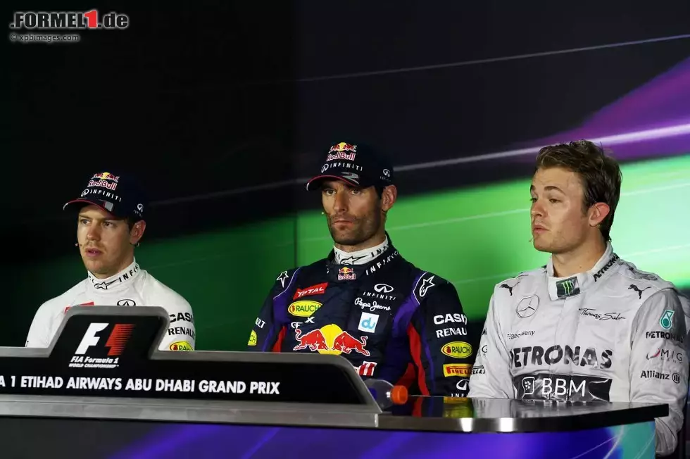 Foto zur News: Sebastian Vettel (Red Bull), Mark Webber (Red Bull) und Nico Rosberg (Mercedes)