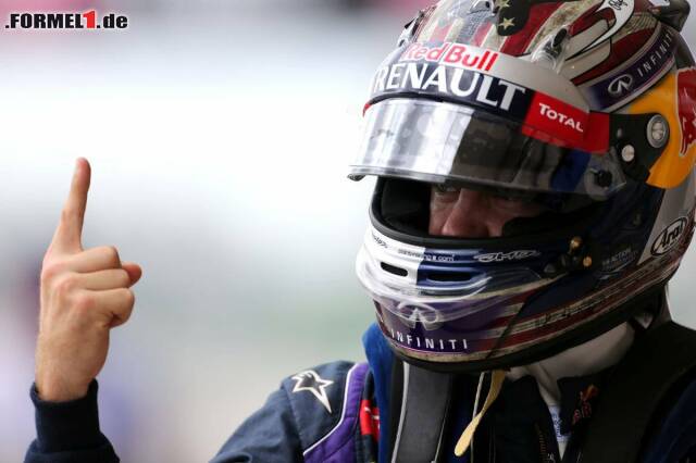 Foto zur News: Der Vettel-Finger kann wieder zum Einsatz kommen: Sebastian Vettel holte auch in Austin die Pole-Position - sein achte in dieser Saison.