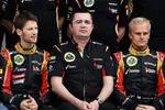 Foto zur News: Romain Grosjean (Lotus), Eric Boullier und Heikki Kovalainen (Lotus)