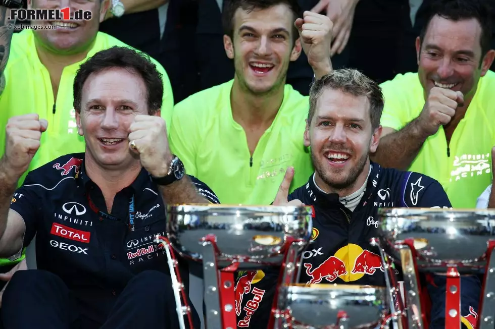 Foto zur News: Christian Horner und Sebastian Vettel (Red Bull)