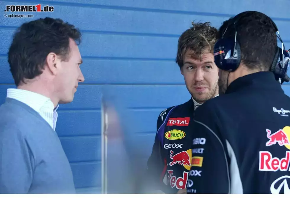 Foto zur News: Sebastian Vettel (Red Bull) und Christian Horner