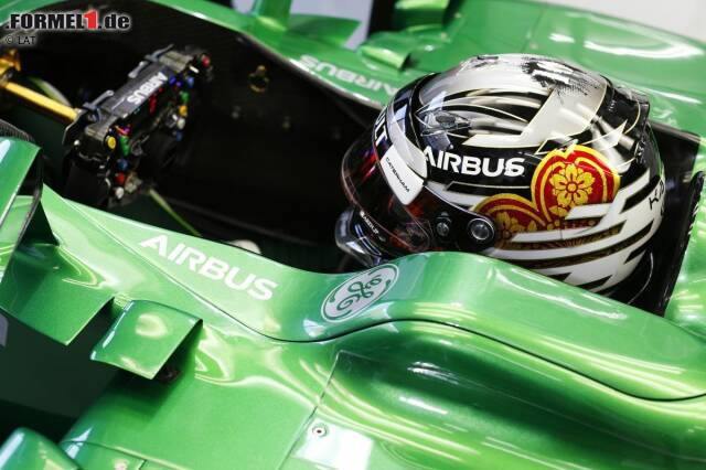 Foto zur News: Auch Kamui Kobayashi ist eine der Überraschungen des heutigen Tages: Trotz anfänglicher Softwareprobleme an seinem Caterham verbessert sich der Japaner auf Softreifen kurz vor Schluss auf Rang sechs...