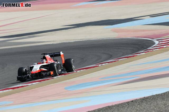 Foto zur News: Marussia gewinnt wieder einmal das Hinterbänkler-Duell. Zwar sorgt Jules Bianchi einmal für eine Rote Flagge, doch der Franzose kommt auf 78 Umrundungen des Kurses und einen ordentlichen siebten Rang