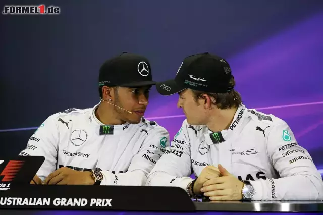 Foto zur News: Am Ende war Lewis Hamilton der Lachende. Wohl, weil sich Nico Rosberg in der Aufwärmrunde einen Ausrutscher erlaubte und aus diesem Grund keine weitere Runde fahren konnte.