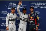 Foto zur News: Pole-Position für Lewis Hamilton (Mercedes), Daniel Ricciardo (Red Bull) und Nico Rosberg (Mercedes) folgen