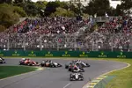 Foto zur News: Nico Rosberg (Mercedes), Daniel Ricciardo (Red Bull), Lewis Hamilton (Mercedes), Kevin Magnussen (McLaren), Nico Hülkenberg (Force India) und Fernando Alonso (Ferrari)