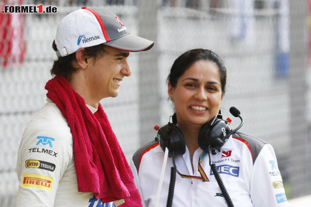 Foto zur News: Esteban Gutierrez mit Monisha Kaltenborn (Sauber F1 Team)