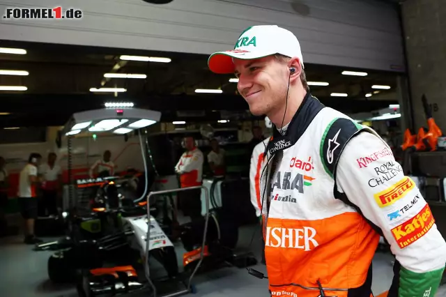 Foto zur News: Nico Hülkenberg reihte sich direkt dahinter als Elfter ein. Der Deutsche hatte im Force India 1,421 Sekunden Rückstand zu verzeichnen.