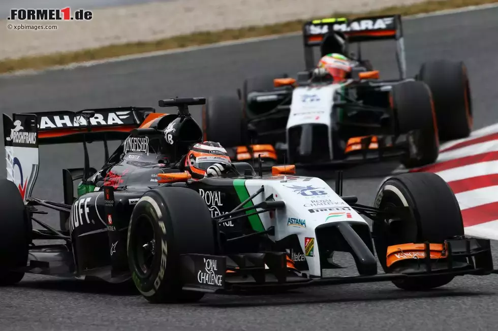 Foto zur News: Nico Hülkenberg (Force India) und Sergio Perez (Force India)