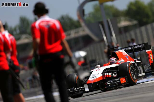 Foto zur News: Marussia und Max Chilton sorgten am Dienstag für eine Showrunde, Jules Bianchi musste sich die wegen eines technischen Defekts sparen. Am Ende Rang sechs vor...