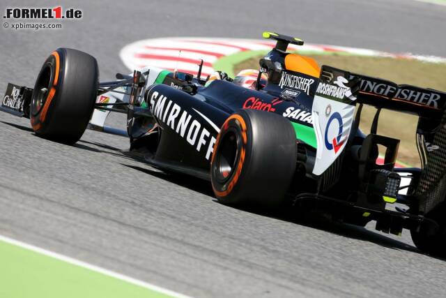 Foto zur News: Neben einem Test der Pirelli-Prototypen für 2015 gab es für DTM-Pilot Daniel Juncadella im Force India Kleinholz zu beklagen.