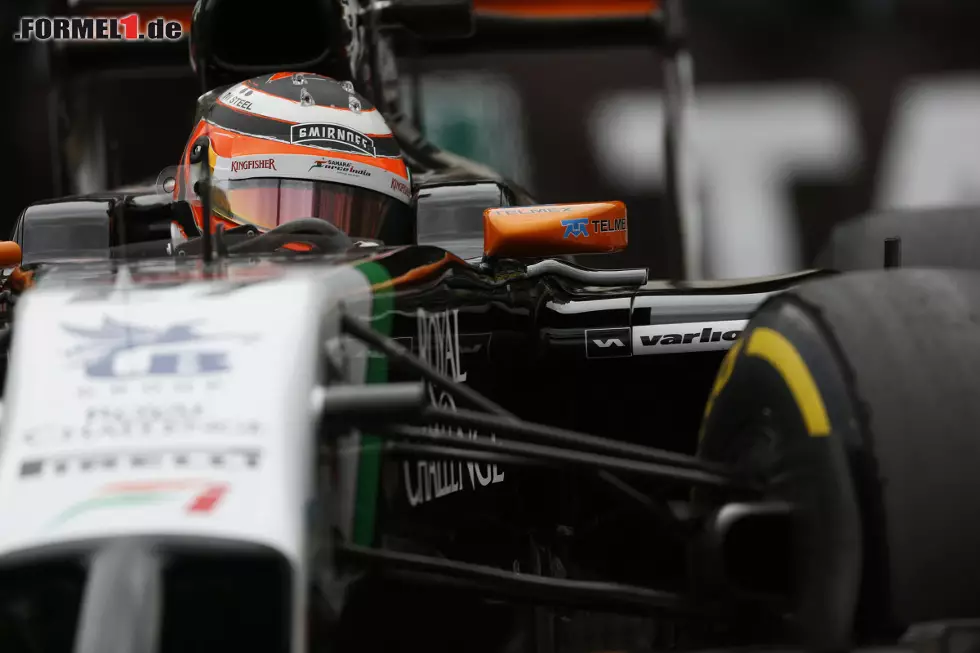 Foto zur News: ...seinem Teamkollegen Nico Hülkenberg, der im Force India als Siebter 1,230 Sekunden Abstand zu verzeichnen hatte.