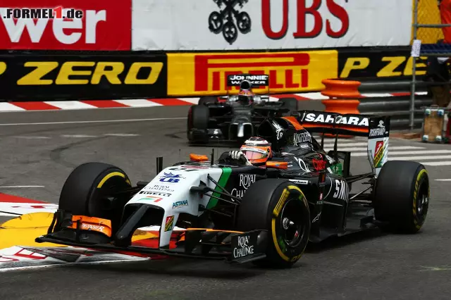 Foto zur News: Punkte gab es auch für Nico Hülkenberg im Force India, der als Fünfter ins Ziel kam und sich gegen die zum Ende stärker werdende Konkurrenz erfolgreich zur Wehr setzen konnte.