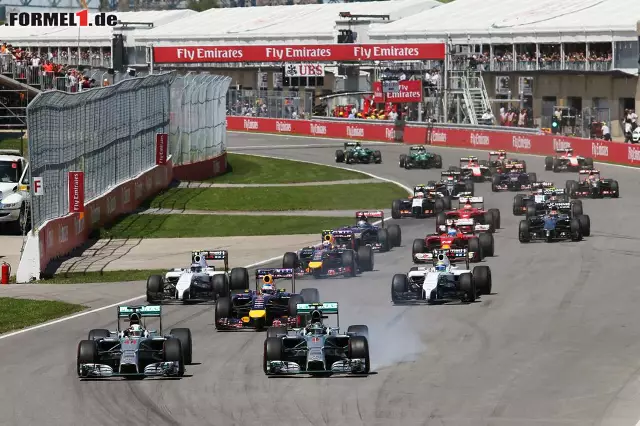 Foto zur News: Der Start begann spannend, denn Hamilton kam besser vom Fleck als Rosberg, doch...