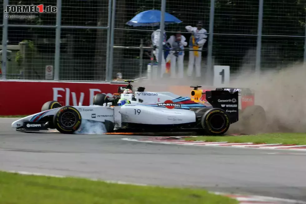 Foto zur News: Felipe Massa (Williams) und Sergio Perez (Force India) verunfallen heftig