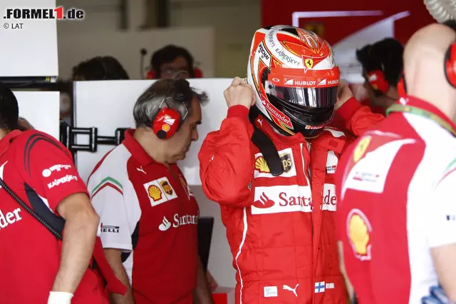 Foto zur News: ...die Stimmung beim Teamkollegen Kimi Räikkönen: P20. Die beiden Ferraris könnten morgen für viel Show sorgen.