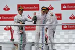 Foto zur News: Valtteri Bottas (Williams), Nico Rosberg (Mercedes) und Lewis Hamilton (Mercedes)